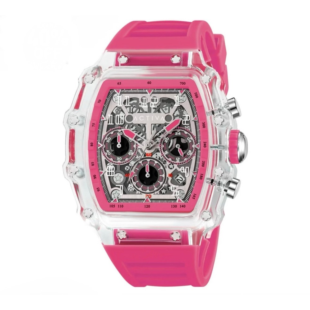 Activa X Invicta Men's Watch w/ Skeleton Dial - 44.3mm. Pink (ACW2305-008)